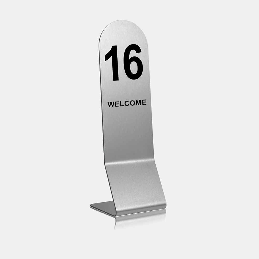 Stainless Steel Table Number Card for Restaurant and Hotel