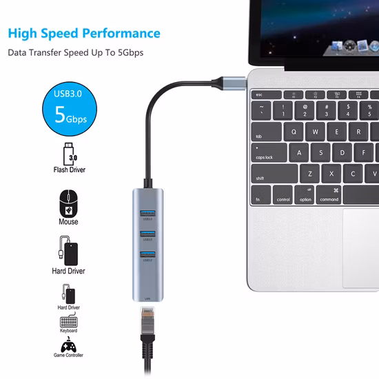 Lega di alluminio Ethernet LAN Internet Gigabit Ethernet Rete USB a Tipo BC USB 3.0 a RJ45 Ethernet 2.5g 2500Mbps Scheda di rete cablata
